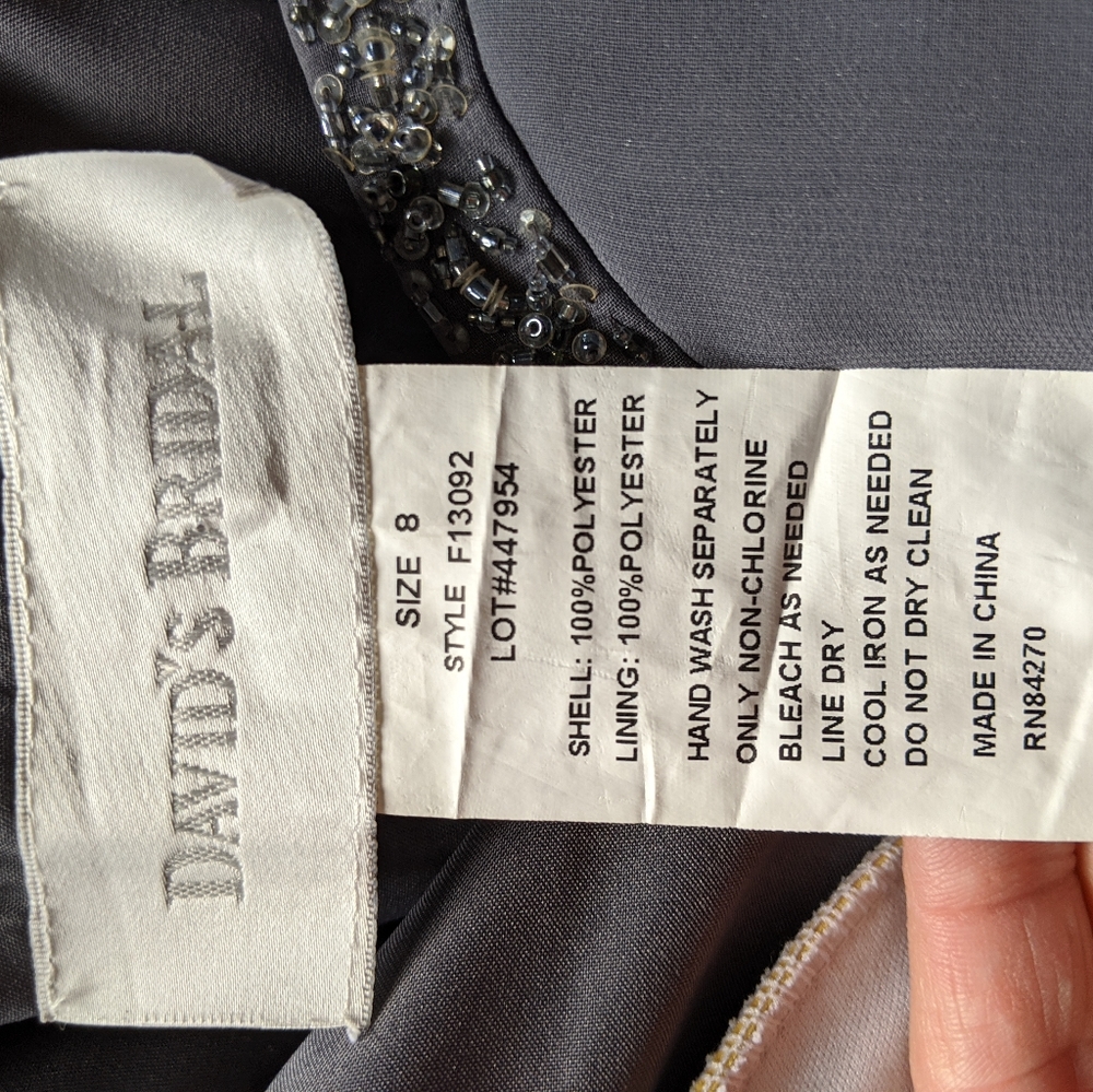 David's Bridal, Pewter, size 8